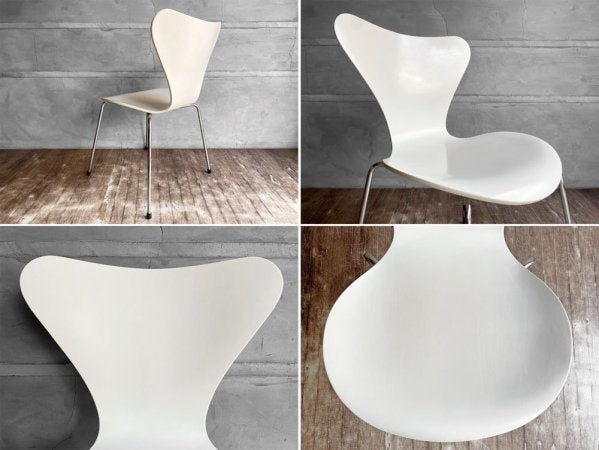 フリッツハンセン Fritz Hansen セブンチェア ダイニングチェア スタッキングチェア ラッカー仕上げ ホワイト 1999年製 アルネ・ヤコブセン デンマーク 北欧家具 B ♪