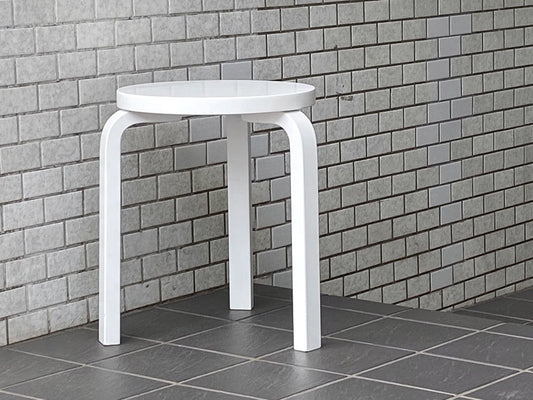 アルテック artek スツール60 Stool60 3本脚 バーチ材 ホワイトラッカー 80周年モデル アルヴァ・アアルト 北欧家具 ■