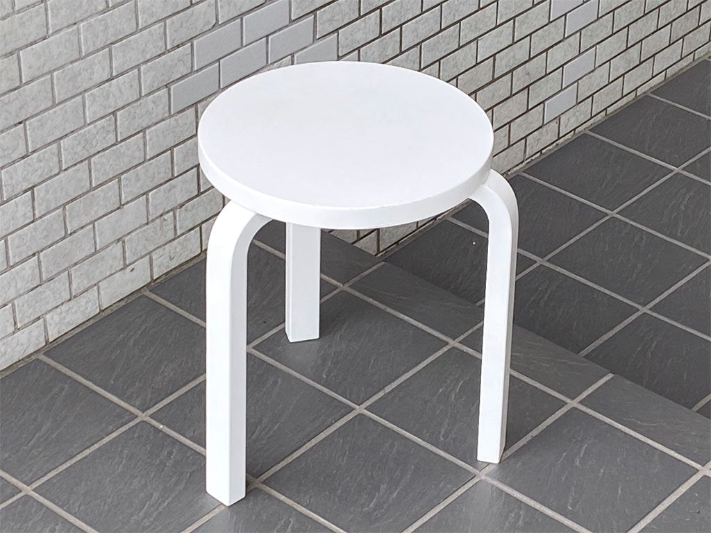 アルテック artek スツール60 Stool60 3本脚 バーチ材 ホワイトラッカー 80周年モデル アルヴァ・アアルト 北欧家具 ■