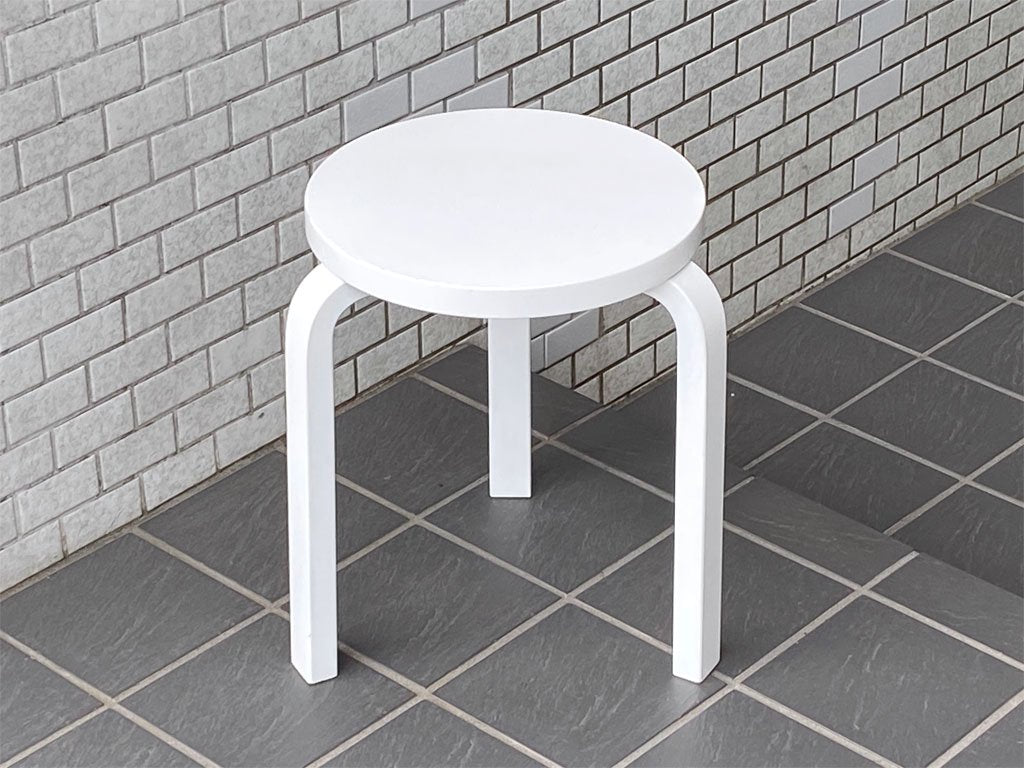 アルテック artek スツール60 Stool60 3本脚 バーチ材 ホワイトラッカー 80周年モデル アルヴァ・アアルト 北欧家具 ■