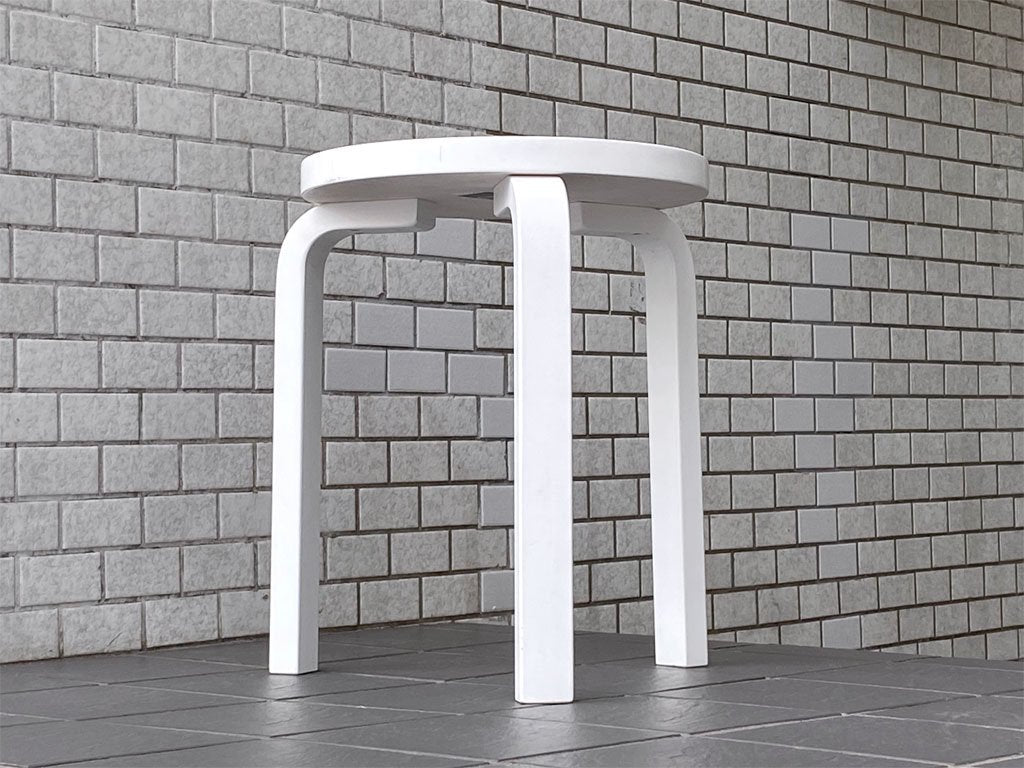 アルテック artek スツール60 Stool60 3本脚 バーチ材 ホワイトラッカー 80周年モデル アルヴァ・アアルト 北欧家具 ■