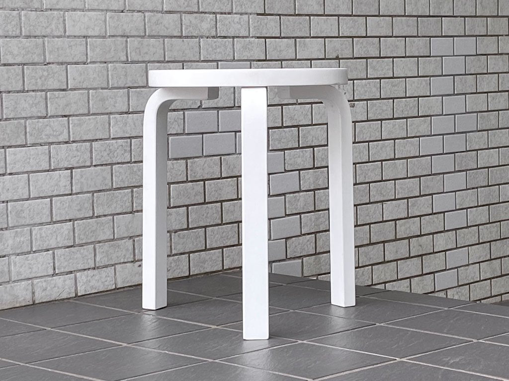 アルテック artek スツール60 Stool60 3本脚 バーチ材 ホワイトラッカー 80周年モデル アルヴァ・アアルト 北欧家具 ■