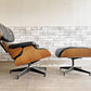 ハーマンミラー Herman Miller イームズラウンジチェア & オットマン ブラックレザー ローズウッド 1970-80s ビンテージ ミッドセンチュリー ●