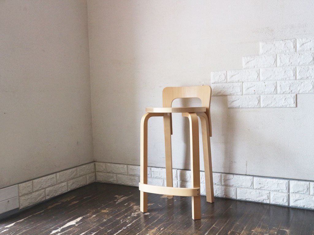 アルテック artek ハイチェア L65 HIGH CHAIR K65 バーチ材 カウンターチェア バーチェア ハイスツール ナチュラル アルヴァ・アアルト フィンランド 北欧家具 ◎