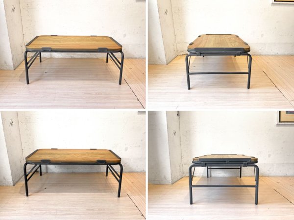 ジャーナルスタンダードファニチャー j.s.F オレンジ ORANGE FOLDING COFFEE TABLE コーヒーテーブル W90cm 折りたたみ 廃番 定価￥61,600- ★