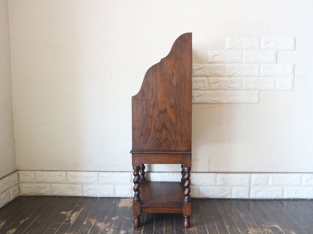 英国 アンティーク マガジンラック オーク材 UK イギリス ツイストレッグ 本棚 ブックラック ◎