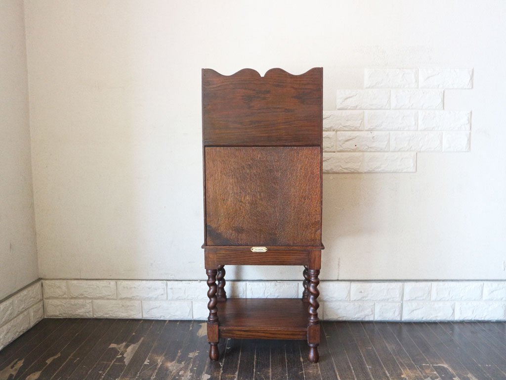 英国 アンティーク マガジンラック オーク材 UK イギリス ツイストレッグ 本棚 ブックラック ◎