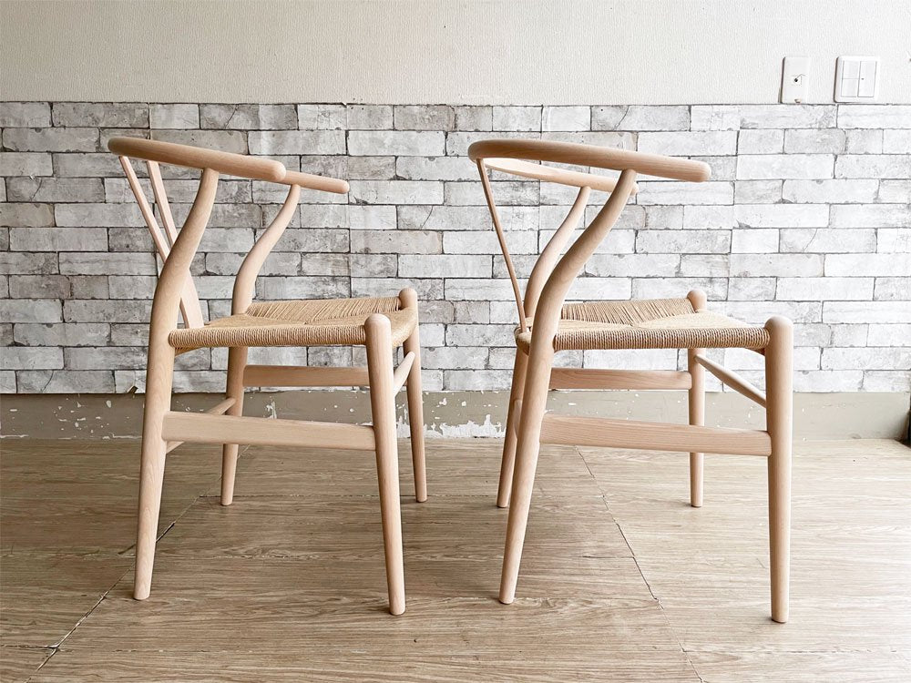 カールハンセン＆サン Carl Hansen & Son CH24 Yチェア 2脚セット ビーチ材 ソープフィニッシュ ハンス・J・ウェグナー 北欧 箱付 定価￥173,800- ●