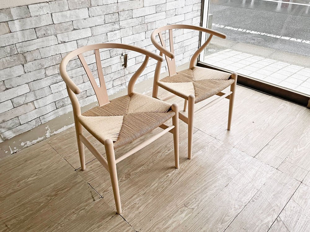 カールハンセン＆サン Carl Hansen & Son CH24 Yチェア 2脚セット ビーチ材 ソープフィニッシュ ハンス・J・ウェグナー 北欧 箱付 定価￥173,800- ●