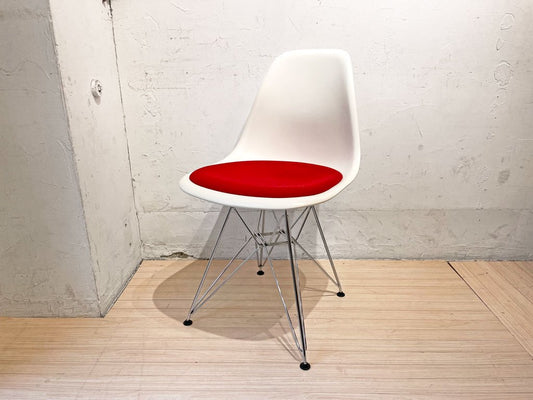 ヴィトラ vitra サイド シェルチェア ポリプロピレン製 シートパット付き レッド エッフェルベース C&R イームズ Eames ミッドセンチュリー ★