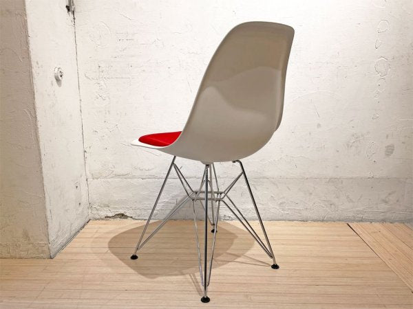 ヴィトラ vitra サイド シェルチェア ポリプロピレン製 シートパット付き レッド エッフェルベース C&R イームズ Eames ミッドセンチュリー ★