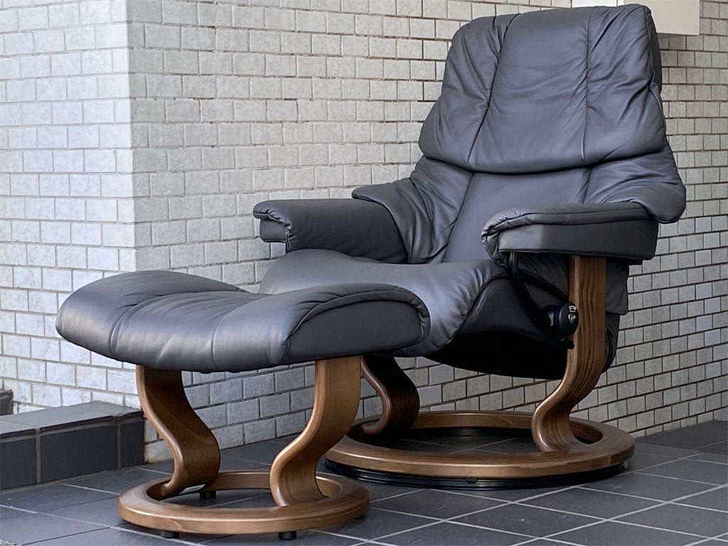 エコーネス EKORNES ストレスレスチェア Stressless レノ RENO Sサイズ リクライニングチェア オットマンセット 北欧 ノルウェー ■