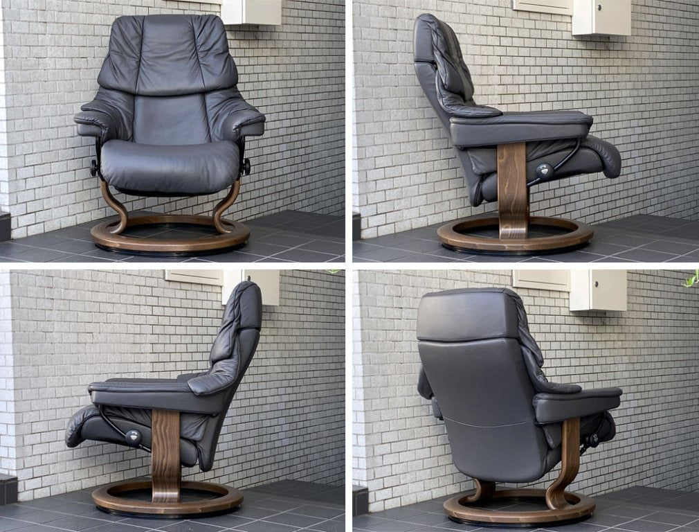 エコーネス EKORNES ストレスレスチェア Stressless レノ RENO Sサイズ リクライニングチェア オットマンセット 北欧 ノルウェー ■