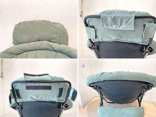 ア.デペシュ a.depeche フォールディングチェア 2way folding chair 折畳チェア カフェスタイル カーキ ヘッドレスト付き★