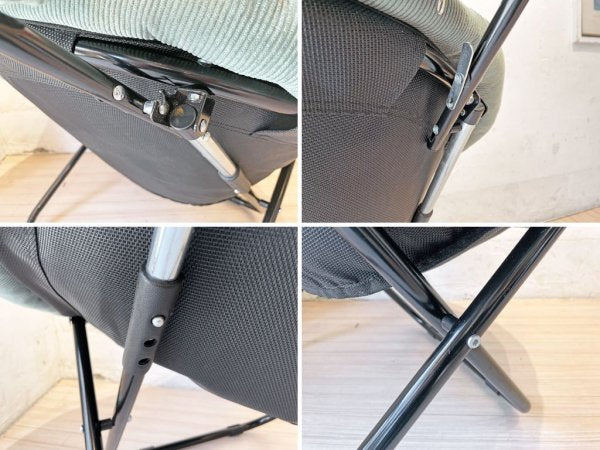 ア.デペシュ a.depeche フォールディングチェア 2way folding chair 折畳チェア カフェスタイル カーキ ヘッドレスト付き★