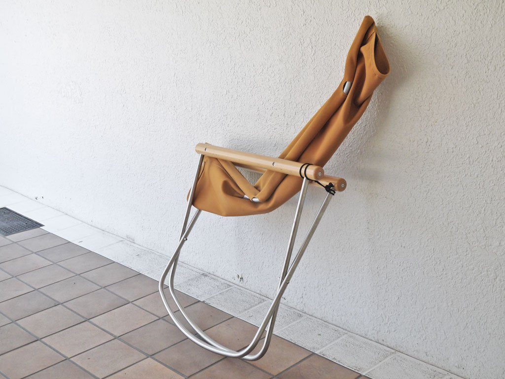 ニーチェア エックス Ny chair X フォールディングチェア ロッキングチェア ナチュラル キャメル 新居猛 MoMA ◇