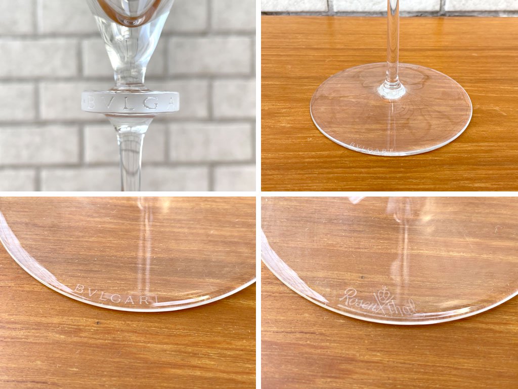 ローゼンタール Rosenthal ブルガリ BVLGARI シャンパングラス ワイングラス クリスタルガラス 高さ26cm コラボレーションアイテム A ■