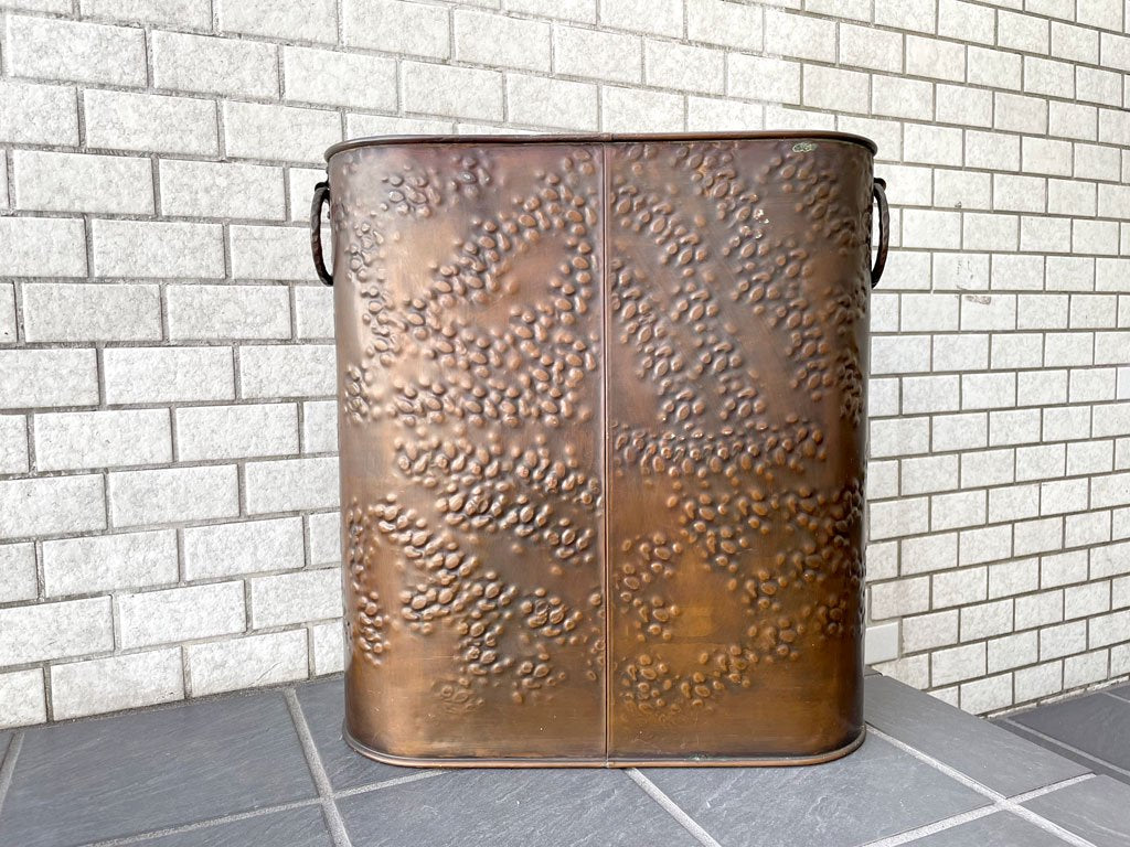 ビンテージ Vintage アンブレラスタンド 傘立て ダストボックス ゴミ箱 銅製 ■
