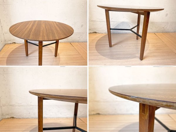 ノル Knoll ビンテージ ラウンド サイドテーブル Vintage Round Side table 3本脚 ミッドセンチュリー デコラトップ ★