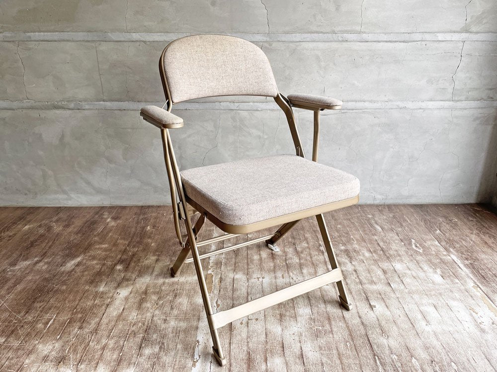 クラリン CLARIN フォールディングアームチェア FOLDING CHAIR WITH ARM フルクッション ベージュ PFS取扱 ♪