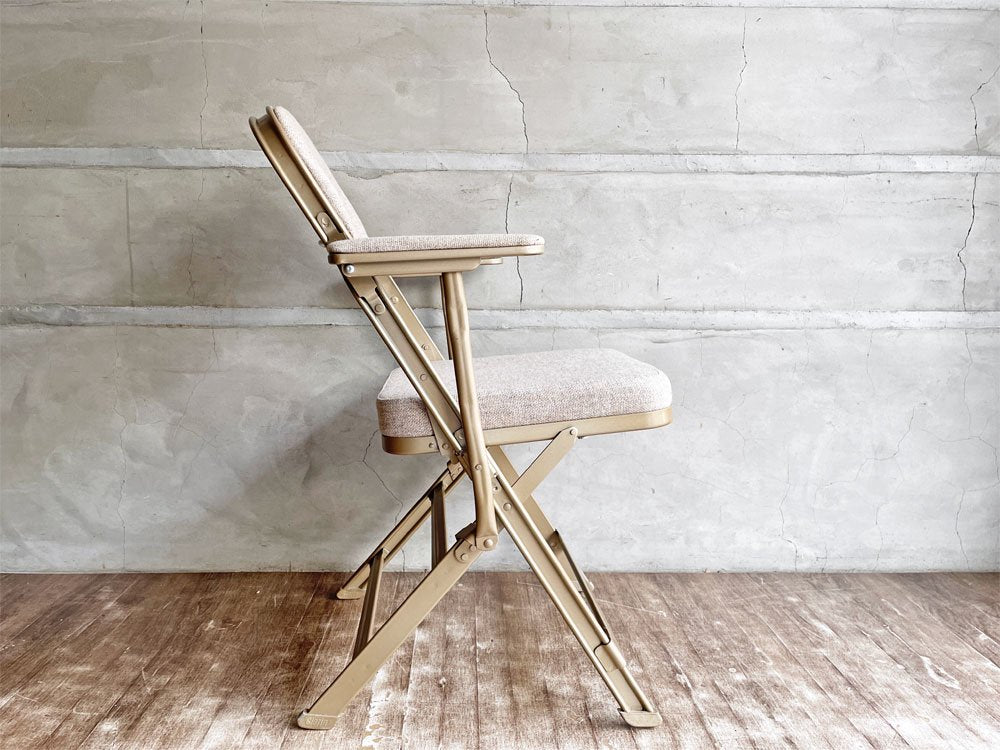 クラリン CLARIN フォールディングアームチェア FOLDING CHAIR WITH ARM フルクッション ベージュ PFS取扱 ♪