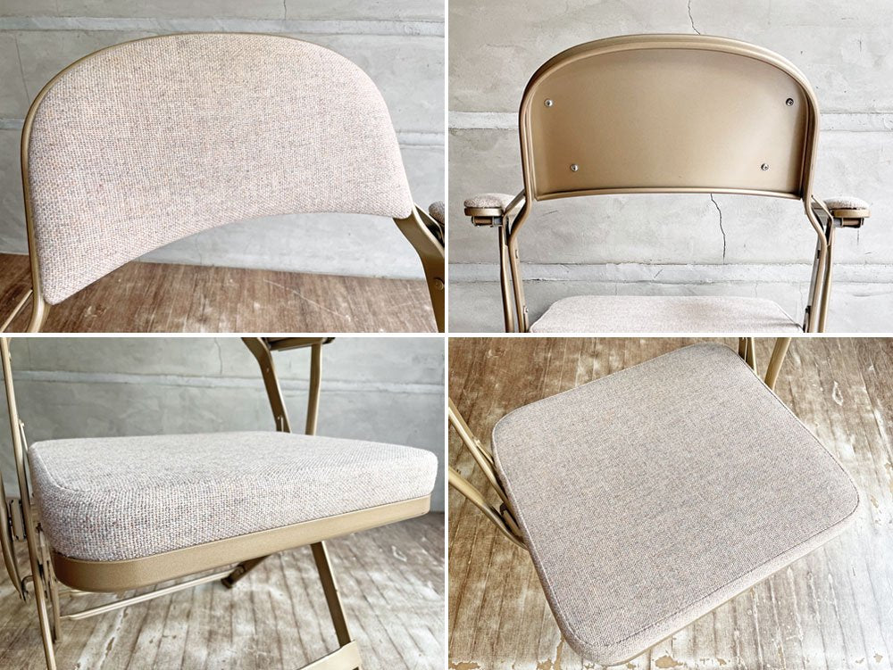 クラリン CLARIN フォールディングアームチェア FOLDING CHAIR WITH ARM フルクッション ベージュ PFS取扱 ♪