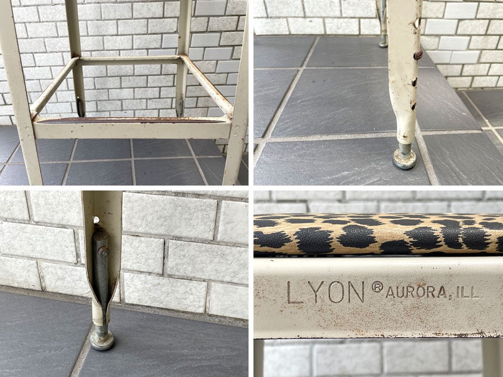 リオン LYON ファクトリースツール FACTORY STOOL Putty white Lサイズ クッション付 インダストリアル ガレージ P.F.S取扱 A ■