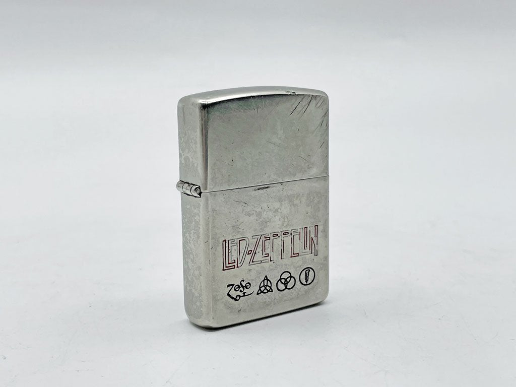ジッポー zippo オイルライター LED-ZEPPELIN レッドツェッペリン 1991年製 シルバープレート ●