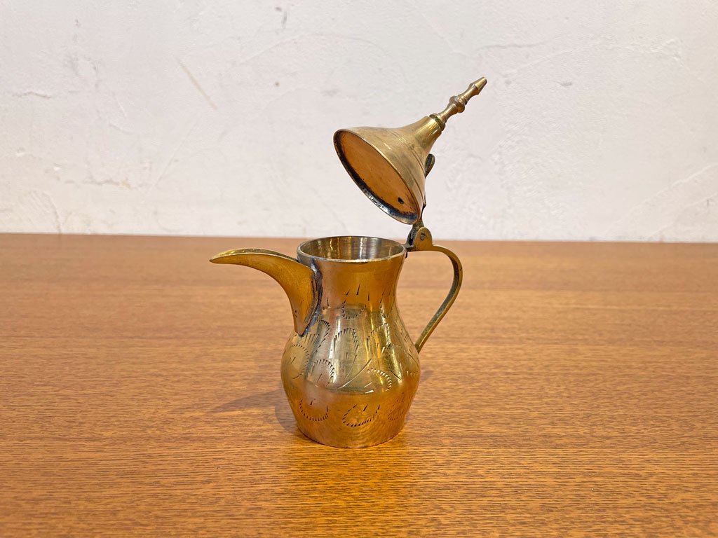 ヨーロピアン アンティーク ゴールドプレーテッド 金メッキ ミルク ポット ジャグ ピッチャー Milk pitcher Jug 蓋付 European Antique ★