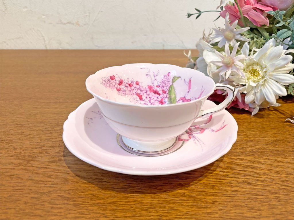 パラゴン Paragon ライラック Lilac ティーカップ＆ソーサー Tea cup & Saucer ピンク Pink 英国 イギリス アンティーク ★