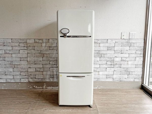 ナショナル National ウィル WiLL FRIDGE mini パーソナルノンフロン冷凍冷蔵庫 フリッジミニ ホワイト 廃番 2002年製 162L オリジナル ノスタルジックデザイン B ●