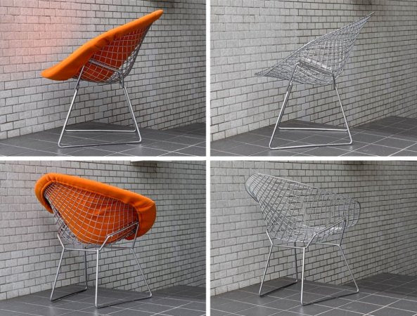 ノル Knoll ダイヤモンドチェア Diamond Chair フルカバーリング オレンジ ハリー ベルトイア Harry Bertoia ミッドセンチュリー ■