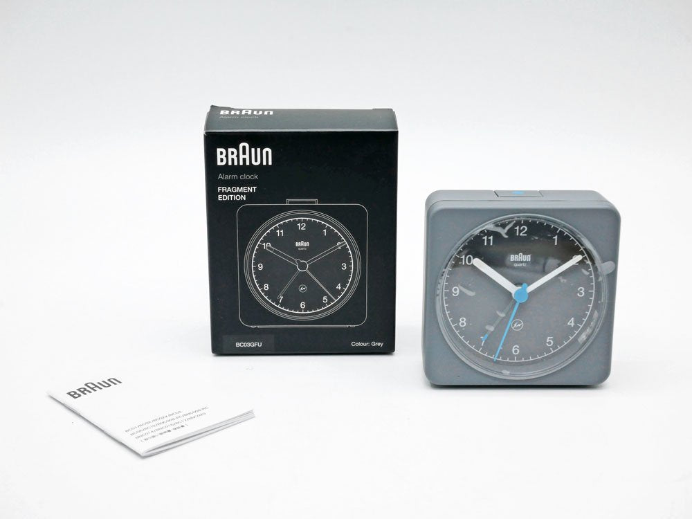 ブラウン BRAUN × 藤原ヒロシ フラグメント Fragment アラームクロック Alarm Clock BC03GFU 置時計 グレー 箱付 未使用品 ドイツ ●