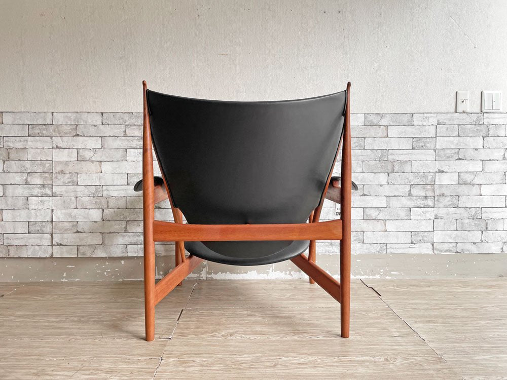 ワンコレクション Onecollection チーフテン チェア Chieftain Chair ラウンジチェア チーク材 本革 ブラック フィン・ユール Finn Juhl 北欧 デンマーク ●