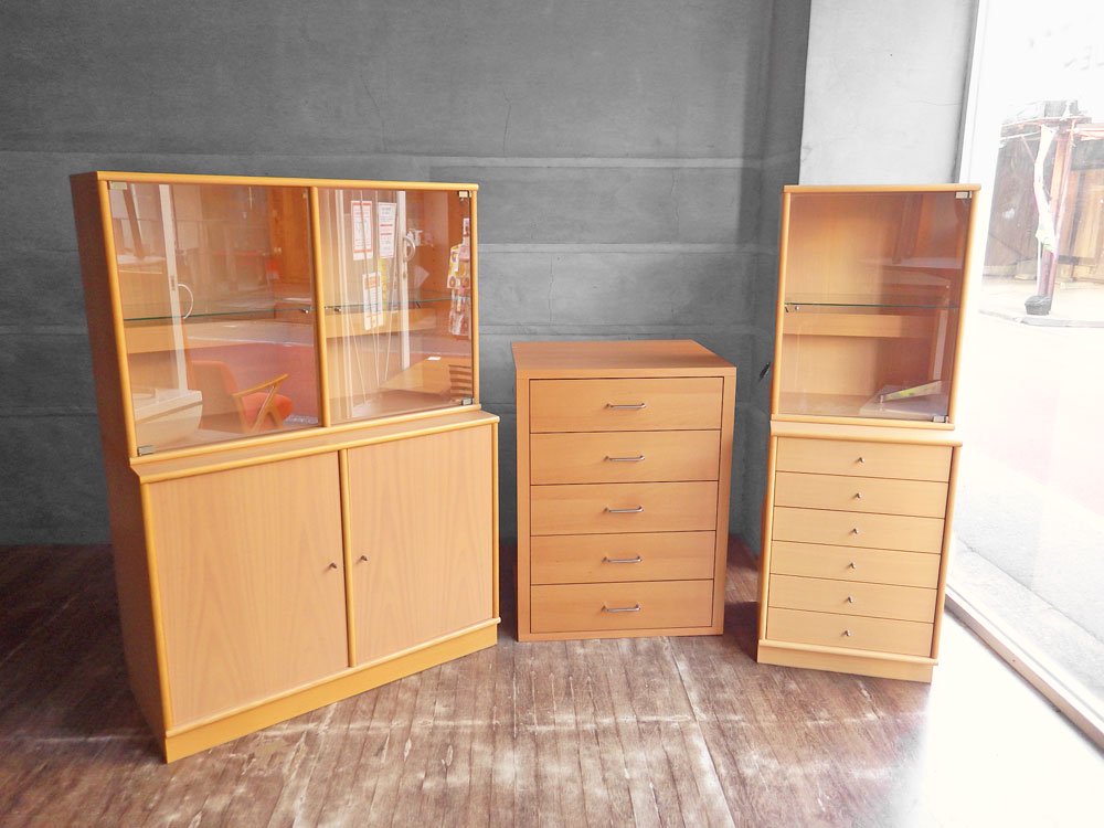 ハンメル hammel furniture ミストラル Mistral ガラスキャビネット 幅90  分割式 バックライト付 システム収納 店舗什器 デンマーク ♪