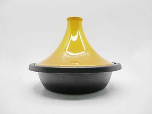 ルクルーゼ LE CREUSET タジン鍋 27cm ディジョンイエロー 鋳物 フランス 廃番品 ●