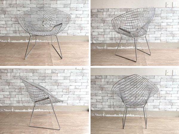 ノル Knoll ダイヤモンドチェア Diamond Chair フルカバーリング グレー ハリー ベルトイア Harry Bertoia ミッドセンチュリー ●