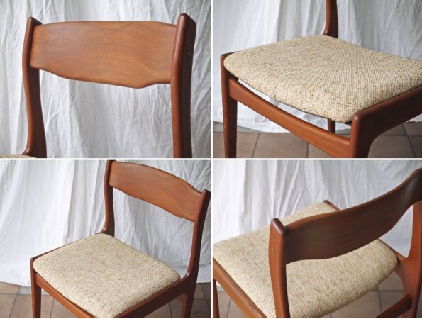 ケーディーファニチャー K.D. FURNITURE by SUN FURNITURE チーク材 ダイニングチェア ファブリック 北欧ビンテージスタイル ◇