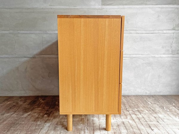 無印良品 MUJI タモ材 チェスト 3段 丸脚 取っ手付き W80cm 廃盤 現状品 ♪