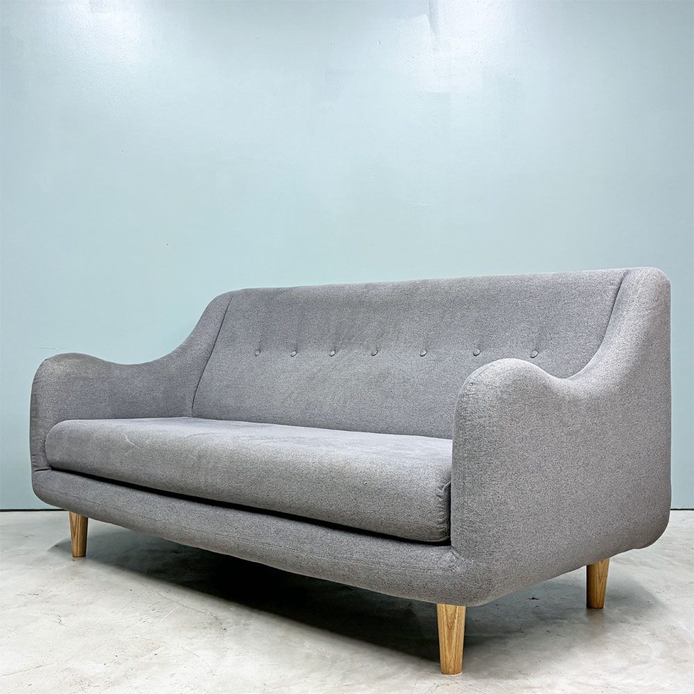 IDC大塚家具 OTSUKA ベッディ 2.5人掛けソファ w168cm リバーシブル グレー 廃番 現状品 ◎