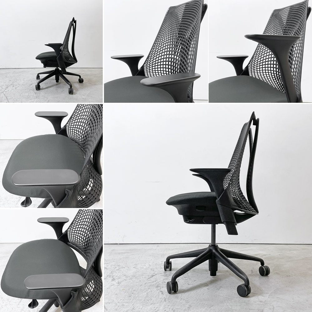 ハーマンミラー Herman Miller セイルチェア SAYL CHAIR デスクチェア オフィスチェア ブラック ミドルバック イヴ・ベアール 2013年製 旧モデル B ●