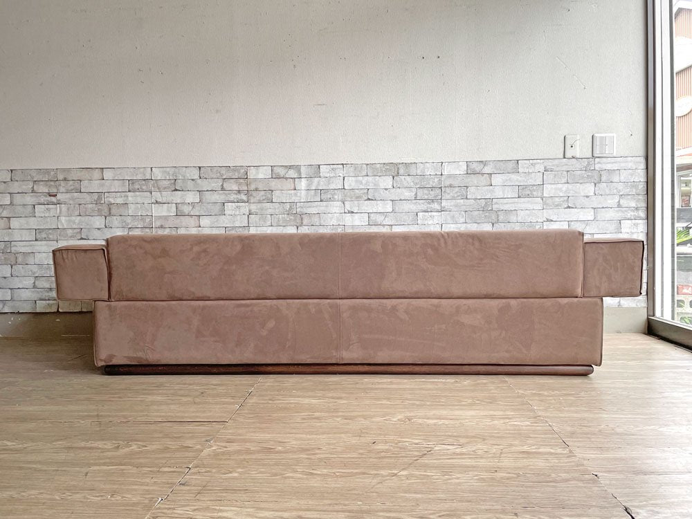 イデー IDEE バセットソファ ダブルアームズ BASSET SOFA DOUBLE ARMS 3人掛け スエード ファブリック ブラウン 受注生産品 クッション欠品 ●