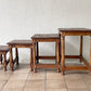 UKビンテージ UK vintage ネストテーブル Nested table 4pcs サイドテーブル 古材天板 リメイクファニチャー 英国 ◇