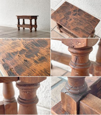 UKビンテージ UK vintage ネストテーブル Nested table 4pcs サイドテーブル 古材天板 リメイクファニチャー 英国 ◇