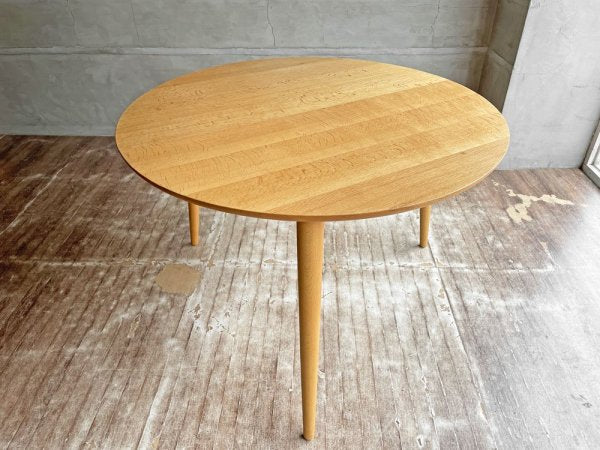 宮崎椅子製作所 ほおずき hozuki table 丸テーブル ラウンドテーブル 3本脚 ナラ材 W105cm 北欧スタイル 定価\226,600- ♪