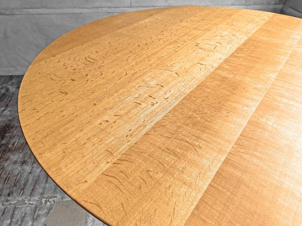 宮崎椅子製作所 ほおずき hozuki table 丸テーブル ラウンドテーブル 3本脚 ナラ材 W105cm 北欧スタイル 定価\226,600- ♪