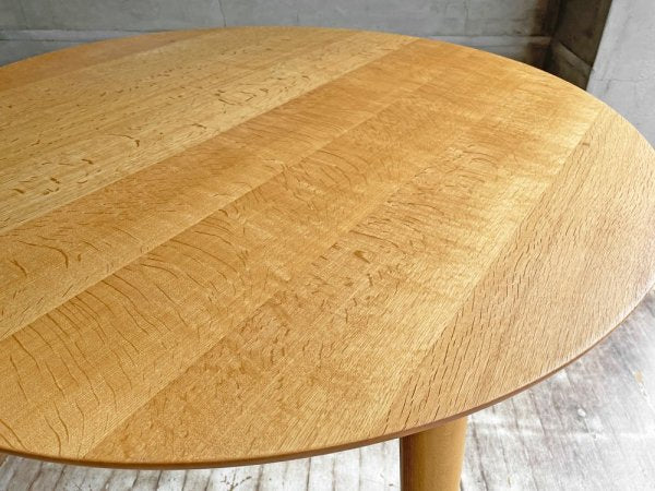 宮崎椅子製作所 ほおずき hozuki table 丸テーブル ラウンドテーブル 3本脚 ナラ材 W105cm 北欧スタイル 定価\226,600- ♪