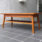 パシフィックファニチャーサービス PACIFIC FURNITURE SERVICE ローテーブル DH TEA TABLE WITH SHELF Sサイズ ダークブラウン オーク材 P.F.S ■