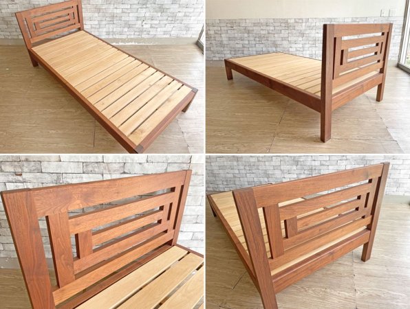 ウッドユウライクカンパニー WOOD YOU LIKE COMPANY エアリー ベッド AIRILY BED シングルサイズ ウォールナット無垢材 廃番 参考定価\227,850-●