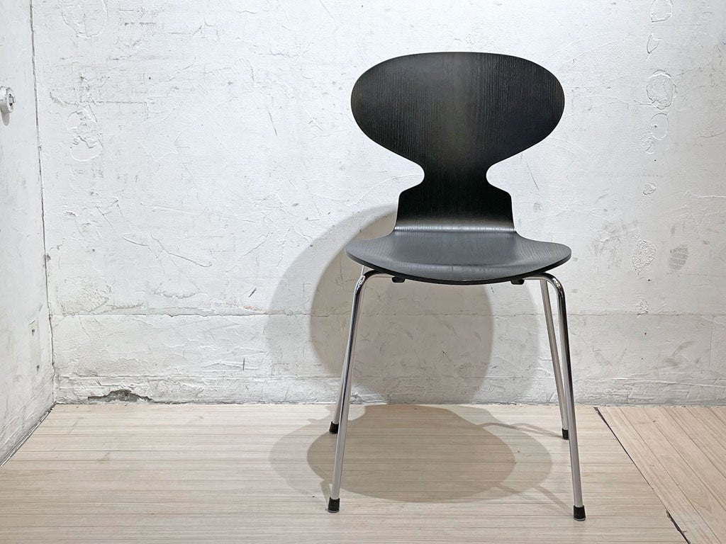 フリッツハンセン Fritz Hansen アントチェア ANT CHAIR アルネ・ヤコブセン カラードアッシュ ブラック 4本脚 アリンコチェア 北欧 デンマーク★